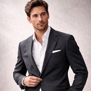 Peter Millar Dark Gray Sport Coat – Size 46L – 100% Wool